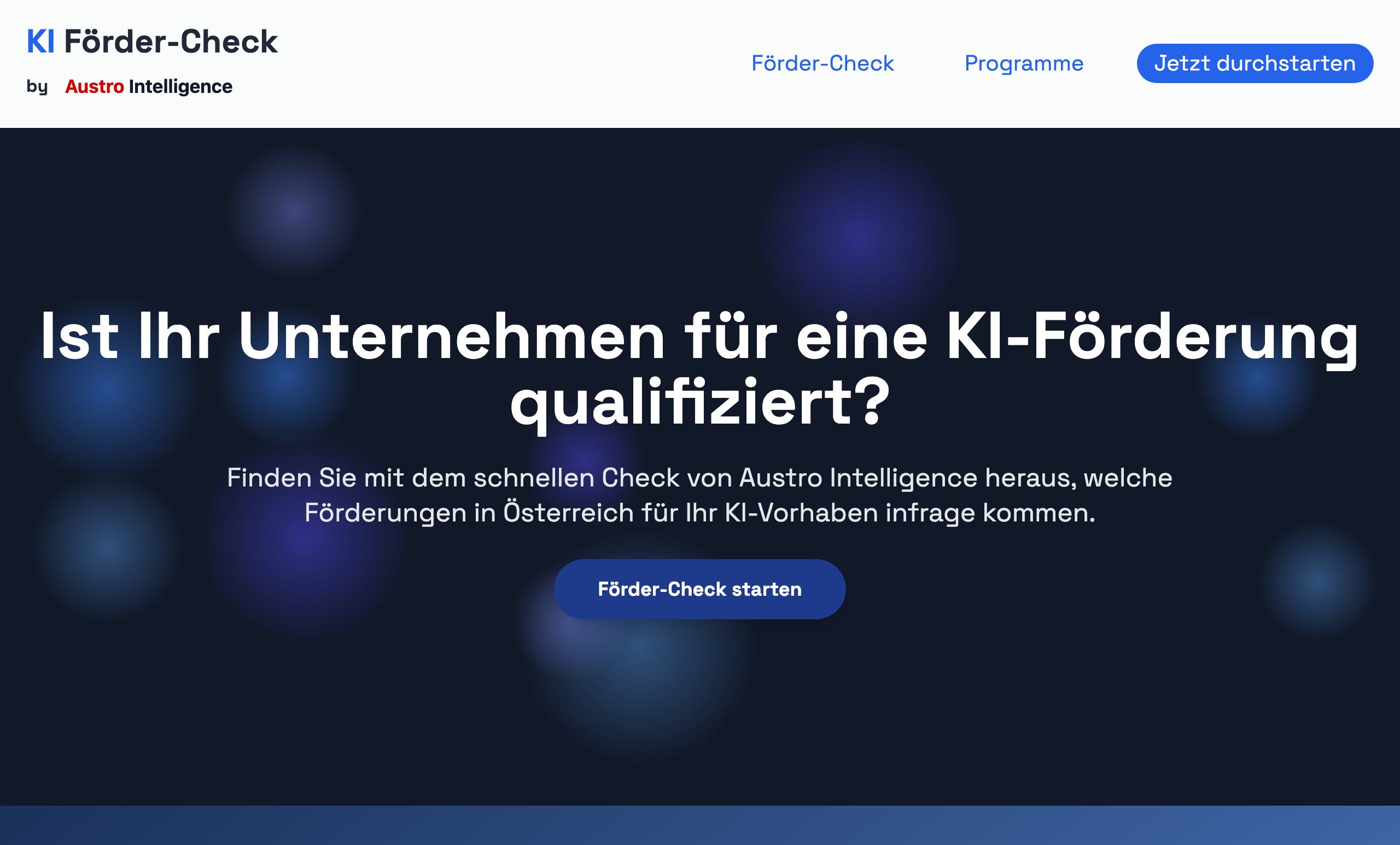 KI Förder-Check Startseite