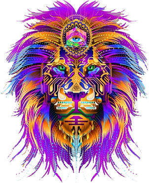Psychedelic Animals Löwen-Logo