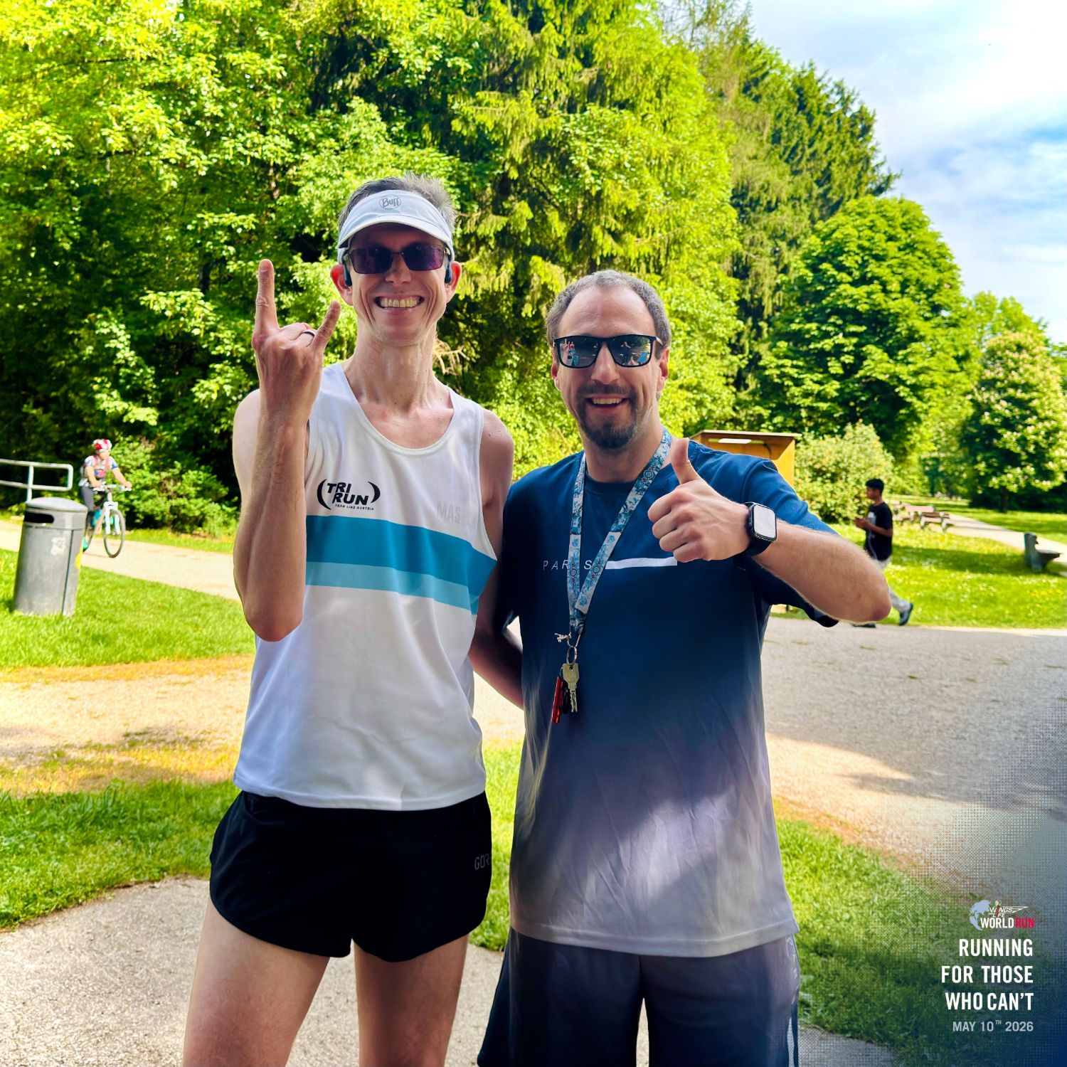 Wings For Life Worldrun Linz – zwei Läufer beim Linzer App Run